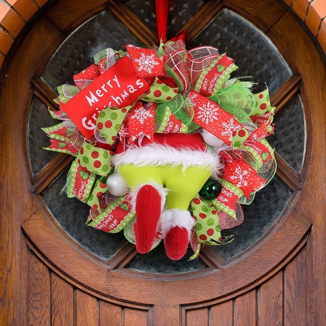 Cutomized Diy Grinch Christmas Thief Wreath Door Xmas Decorations 