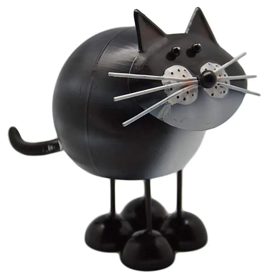 Animal Figurine Metal Cat Sculpture for Garden Decoration