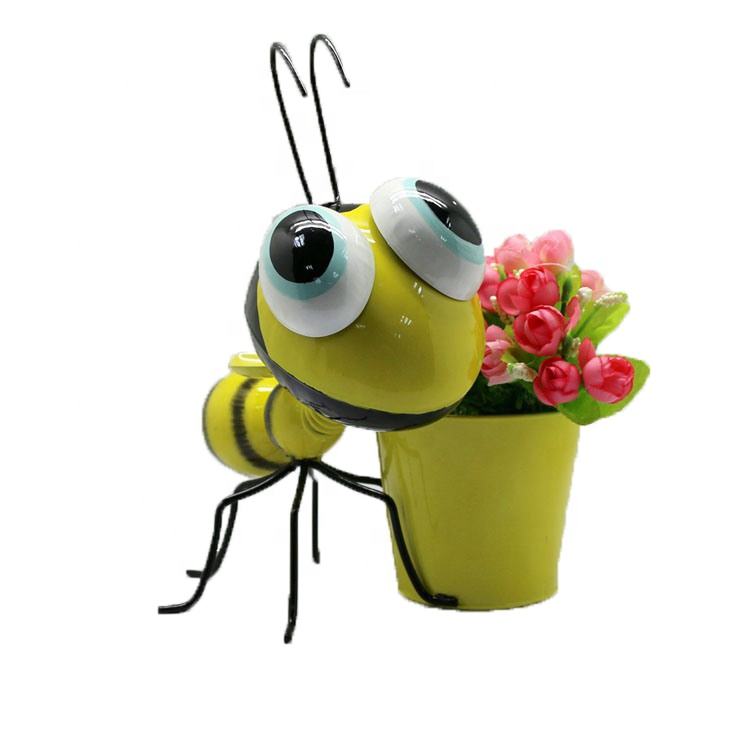 custom animal metal bee indoor flower pot ornaments garden