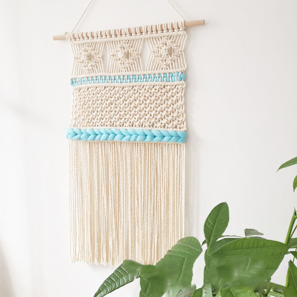 Bohemian Style Home Decor Macrame Wall Hanging Made Of Natural Cotton Cord