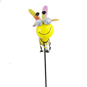 Outdoor Solar Powered Led Light Bee Windmill stake for garden decor