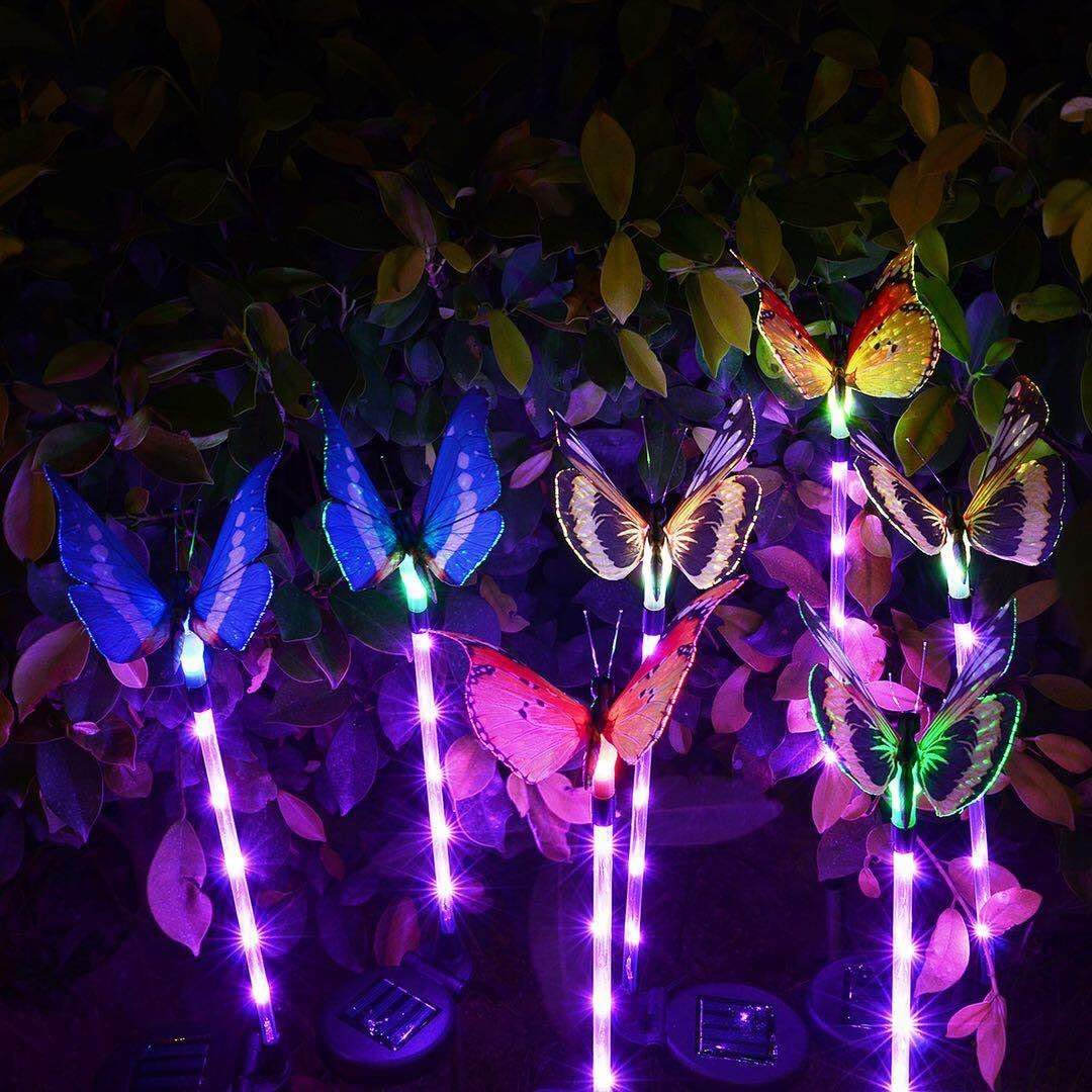 Glow in The Dark Iron Craft Butterfly Sticks Garden Ornaments