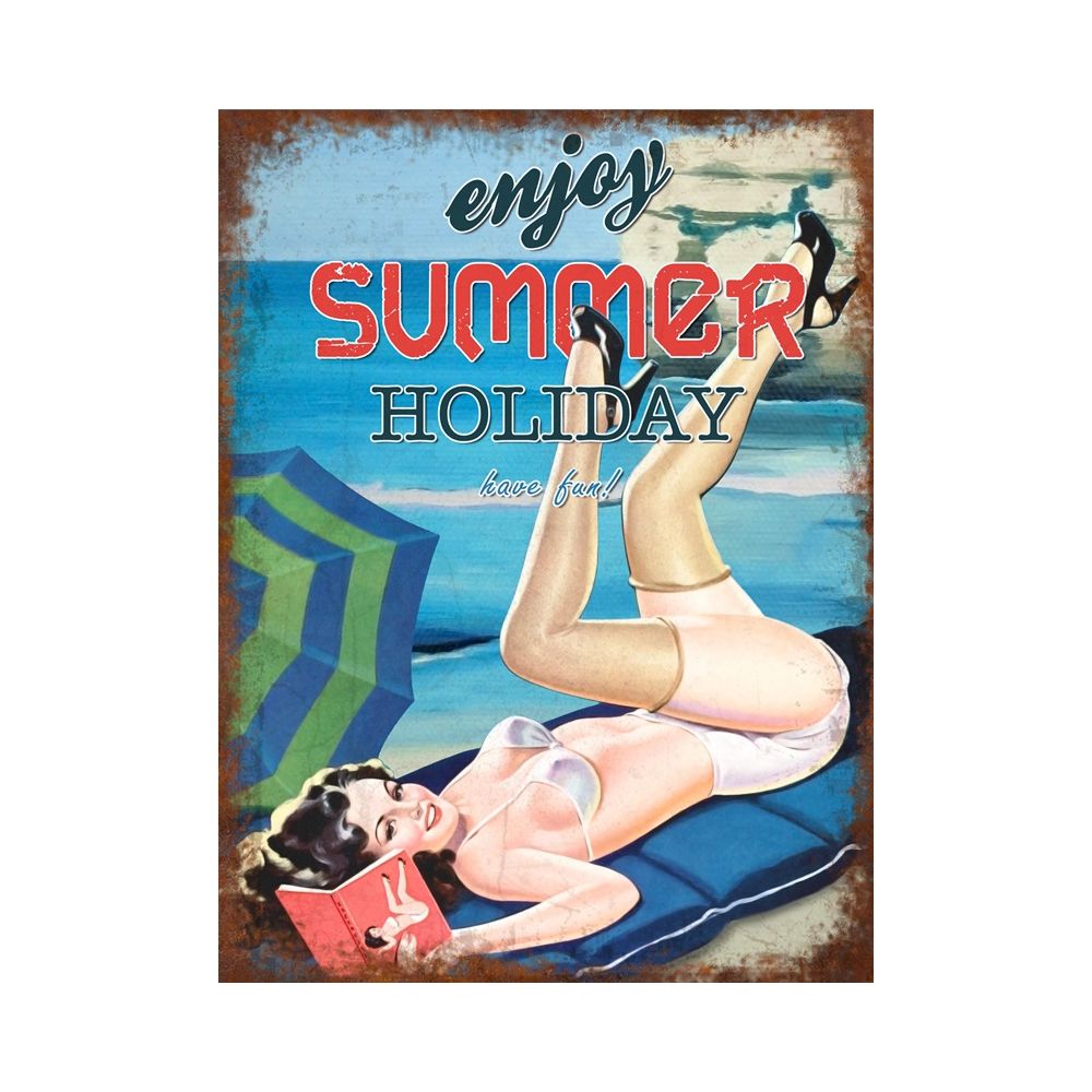 Hot Selling Retro Customized 30x40 Cm Outdoor Summer Holiday Metal Tin Sign