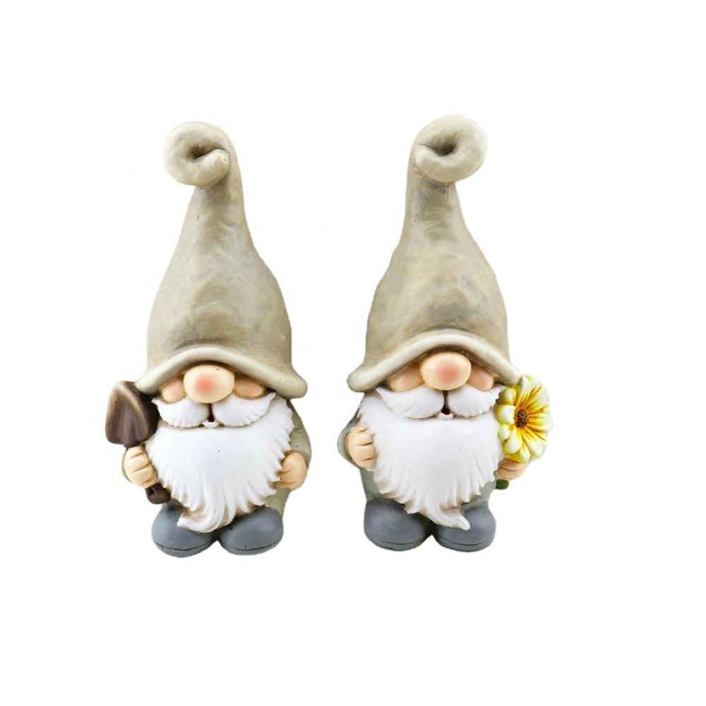 Spring Minimalist Cute Small Ceramics Gnome Statue For Home Yards Garden Holiday Decorations