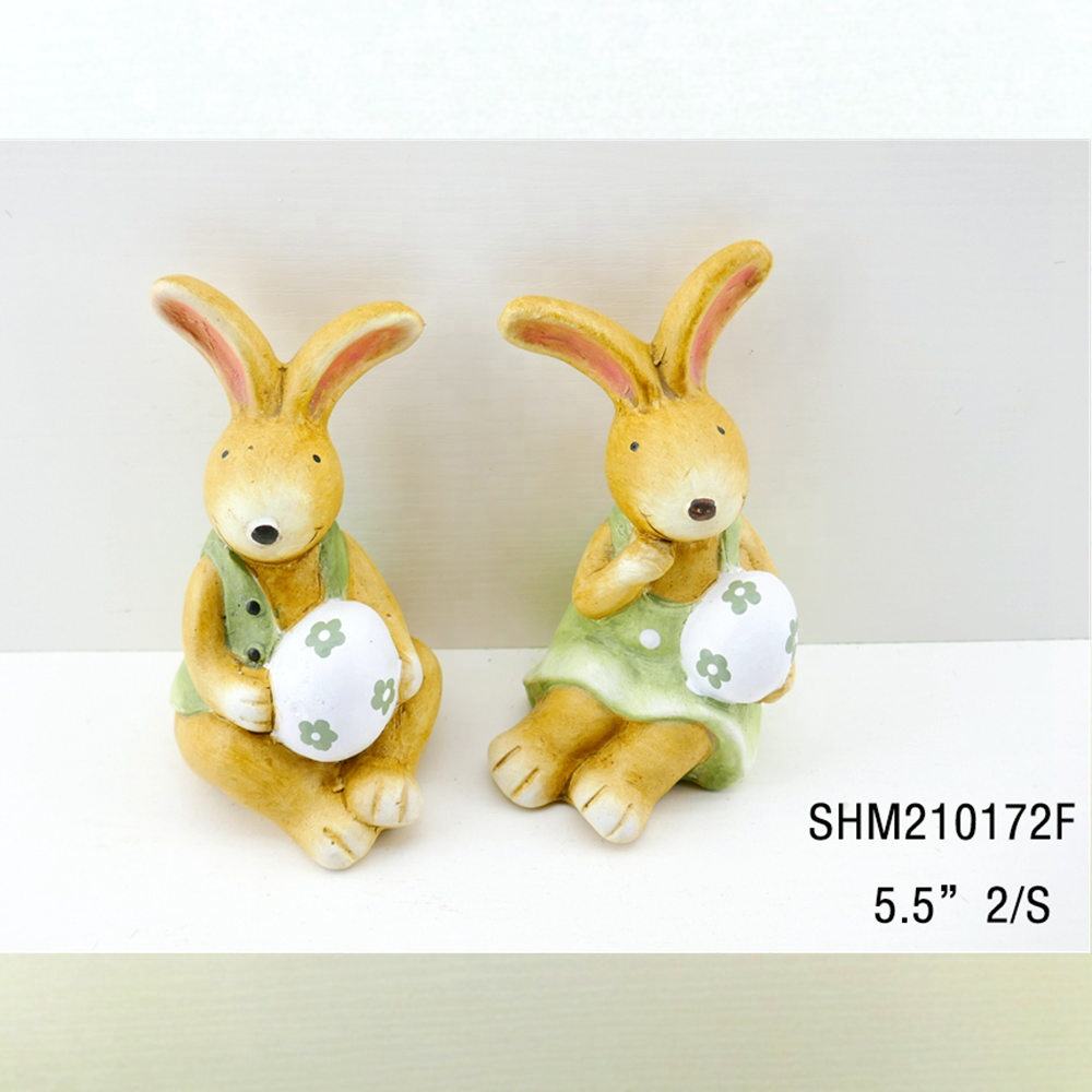 Indoor Outdoor Easter Garden Custom Ceramic Rabbit Ornaments For Home Bedroom Living Room Tabletop Decor