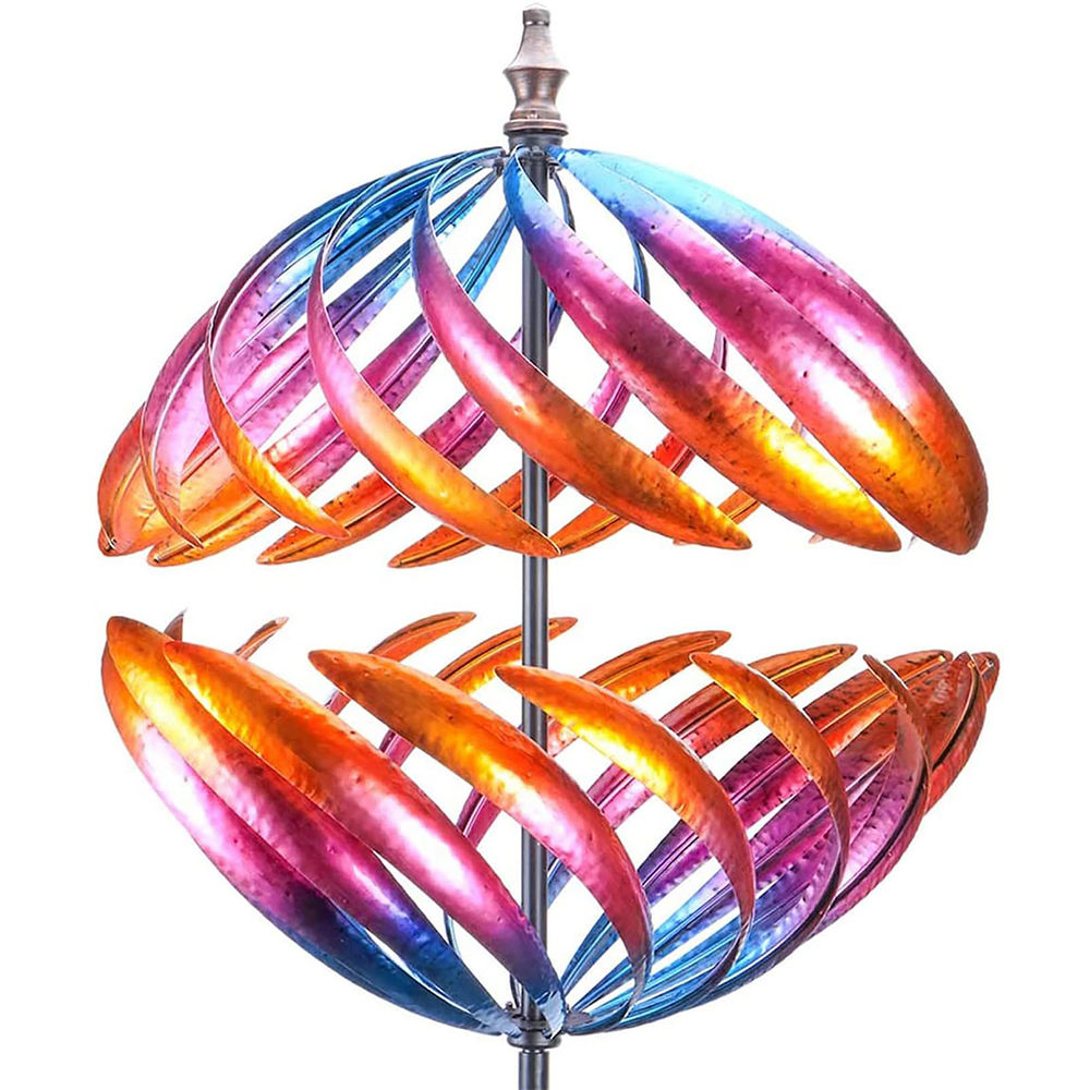 Unique Magical Outdoor Metal 360 Degrees Art Wind Spinner Stake For Courtyard Lawn Garden Christmas Decoration