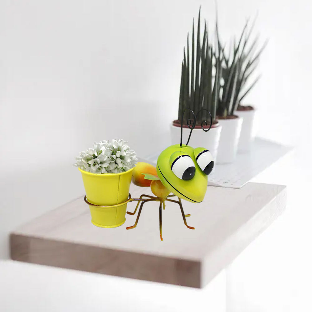 Simple Home Decor Colorful Metal Animal Small Flower Pot For Garden Succulent Plant Table Ornament