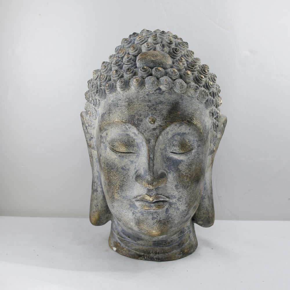 Resin Budda Head Sculpture Cement Effect Home Decorated Flower Pot