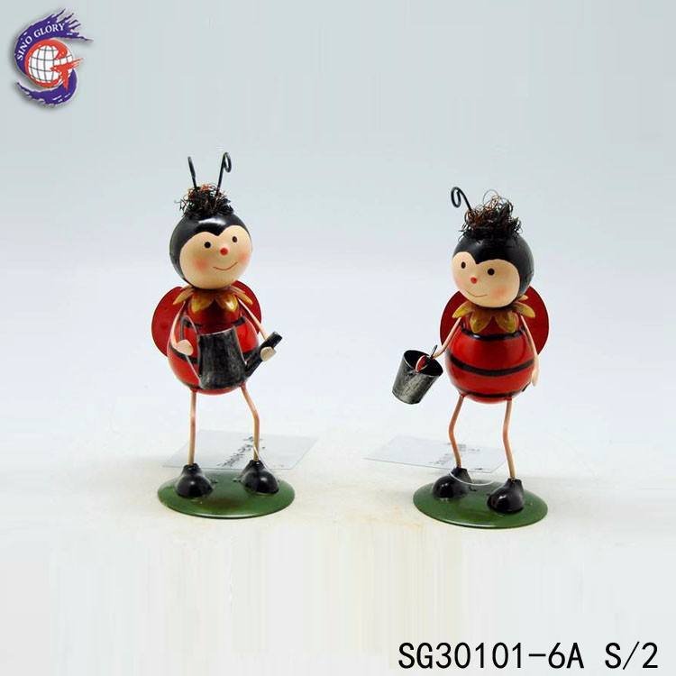 Garden decor ladybug metal garden ornaments wholesale