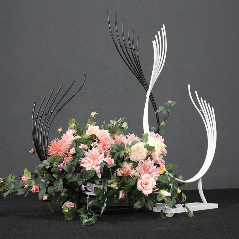 Wrought Iron Floral Wedding Table Flower Arrangement Stage Layout Wedding Centerpiece And Flower Stand