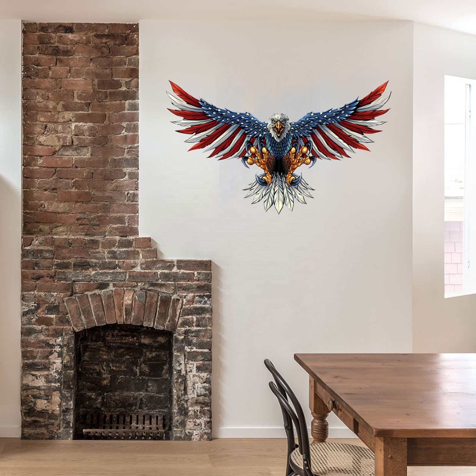Craft Metal Iron Art Flying Eagle Crafts Outdoor Garden Hanging Decoration Framed Wall Art Home Decoration