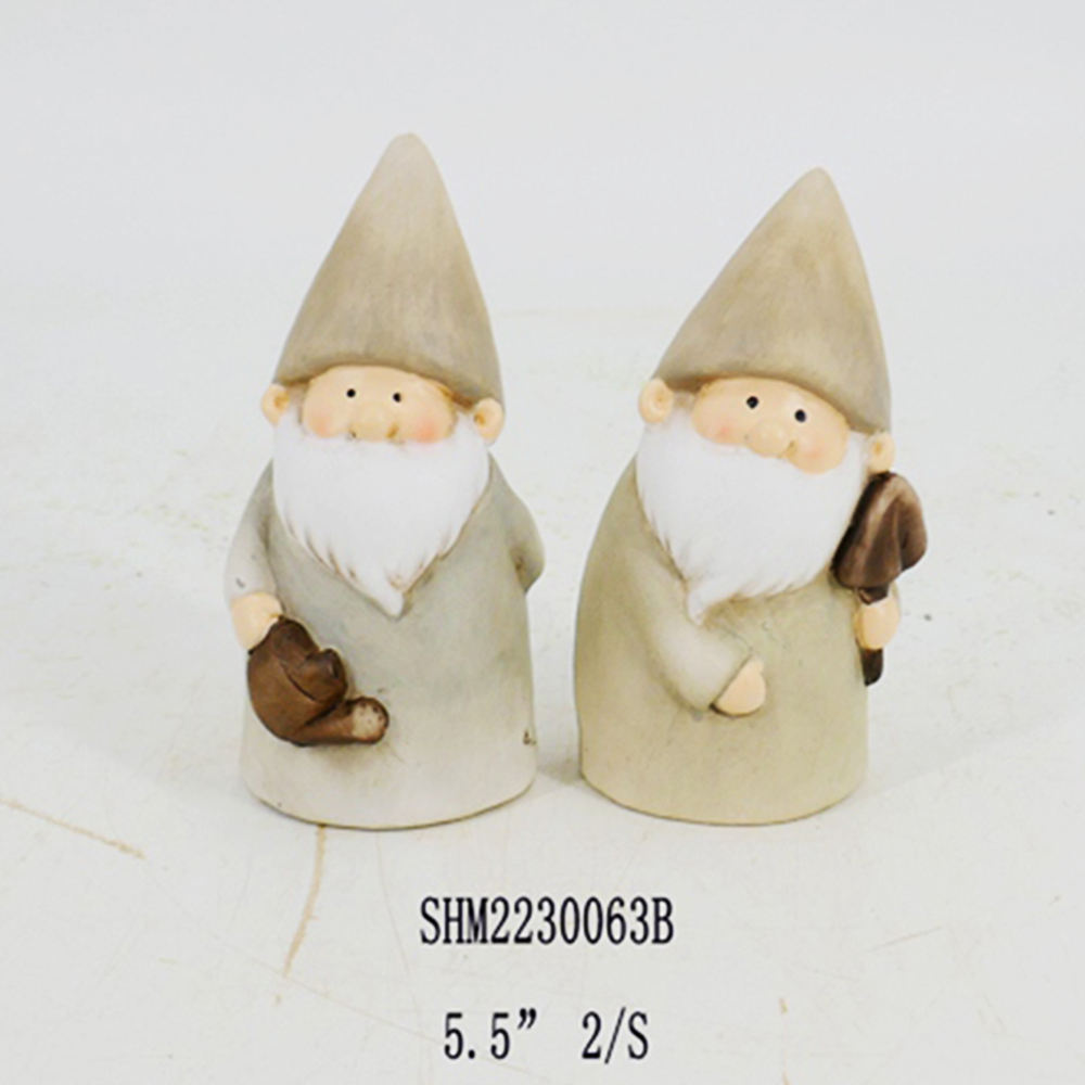 Cute Creative Wholesale Simplicity Hardworking Ceramic Gnome Figurine For Home Garden Tabletop Ornament