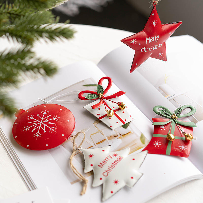 2022 Handmade Pentagram Metal Christmas Tree Ornaments Christmas Decoration Mini Pendants