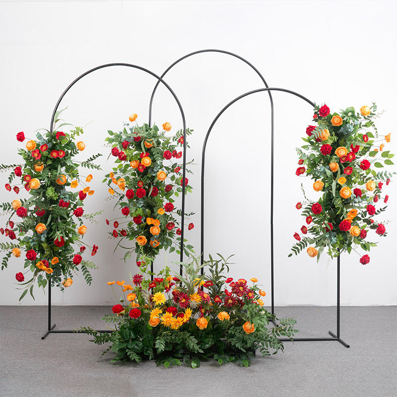Black Arched Stage Background Decoration Iron Flower Stand Decoration Wedding Party Event Backdrop