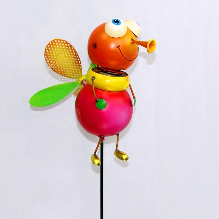 Factory Supply Wholesale Cute Insect Animal Bee Wings Windmill Decoration Metal