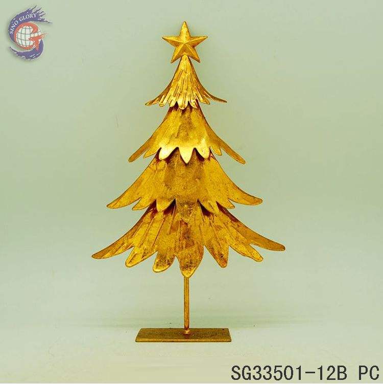 Chinese Suppliers Wholesale Gold Metal Bendable Artificial Christmas Tree Ornament