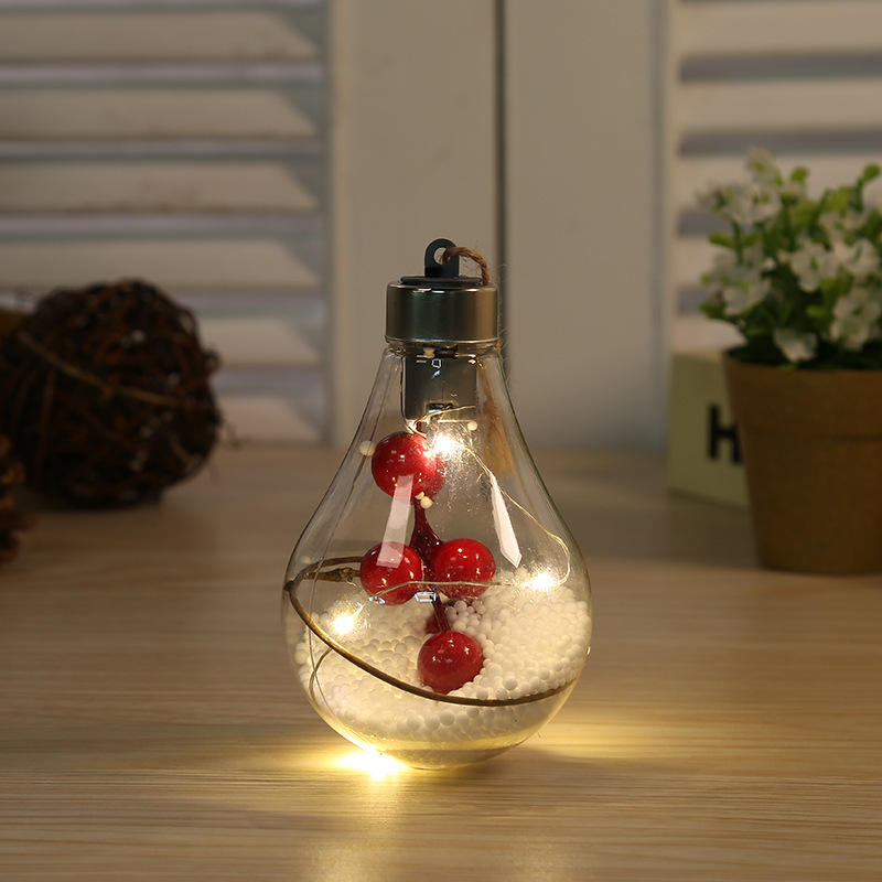 New Xmas Tree Decoration Hanging Plastic Simulation Led Christmas Ball For Birthday Wedding Party