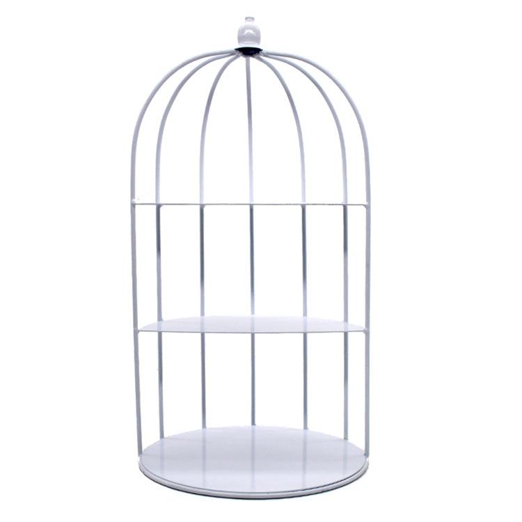 Wrought Iron Bird Cage Dessert Stand Wedding Decoration Multi-Layer 4Tier Red Modern Metal Wedding Cake Stand Set