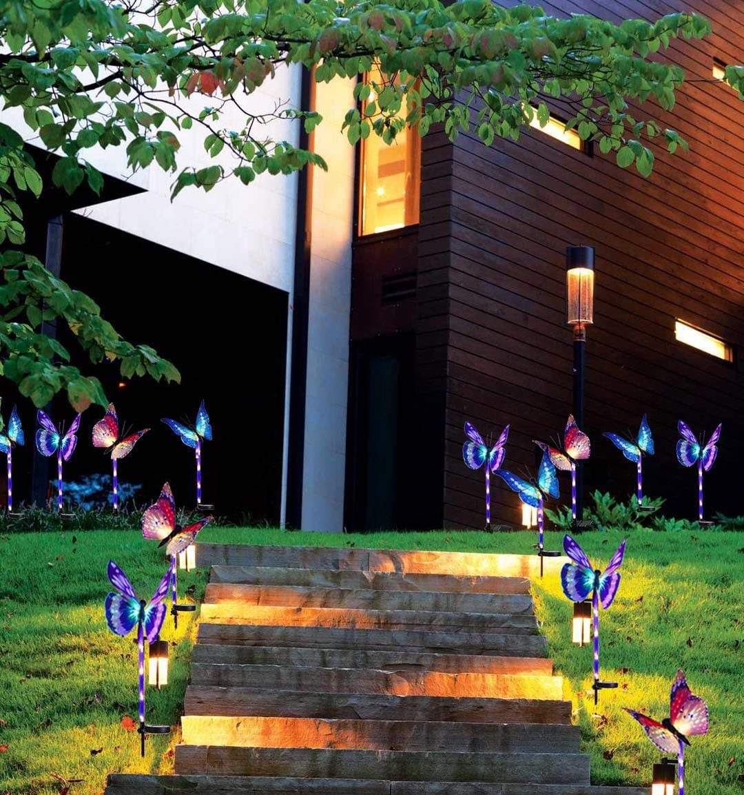Glow in The Dark Iron Craft Butterfly Sticks Garden Ornaments