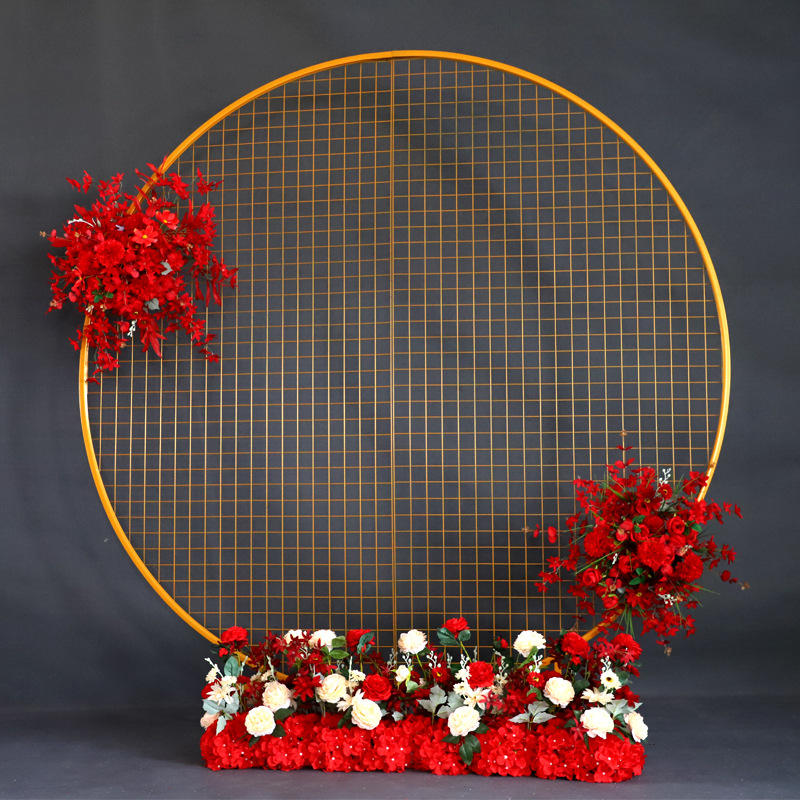 Wrought Iron Circular Screen Wedding Stage Grid Backdrop For Birthday Party