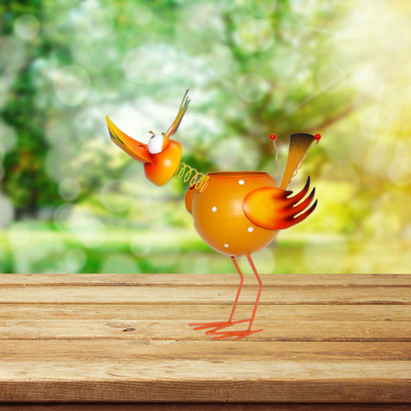 Custom Decor Outdoor Cheap Small Decorative Metal Garden Bird Metal Flower Pot Molds