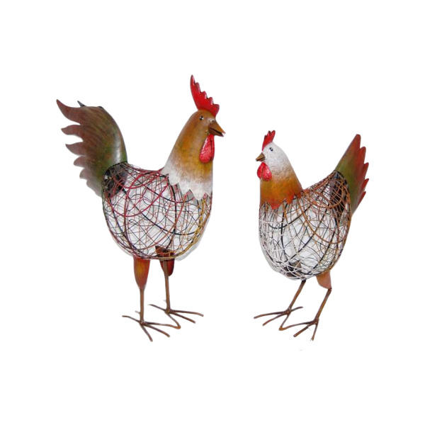 garden decoration statues colorful wire iron decorative rooster