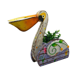 Metal Hand Pelican Flower Pots for Garden Home Decoration