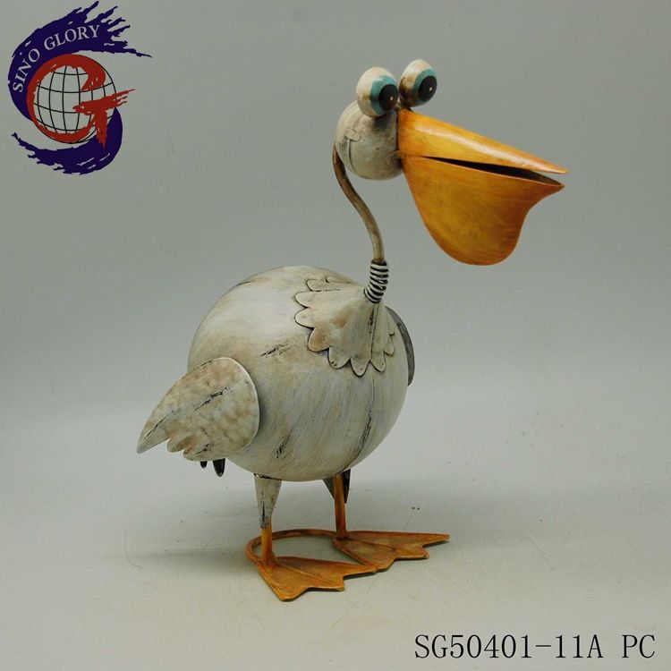 Wholesale Life Size Garden Ornaments Metal Pelicans