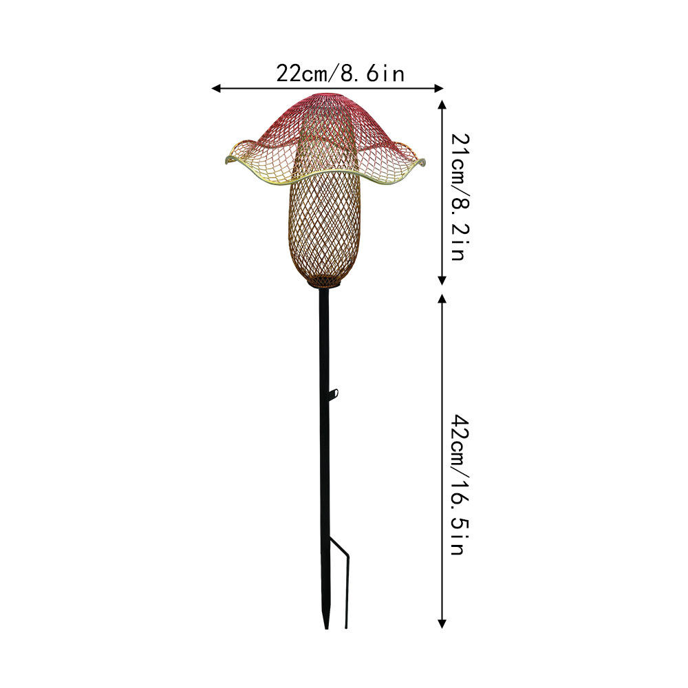 Outdoor Apple Strawberry Mushroom Shape Metal Animal Mesh Bird Feeders With Metal Stakes Decor Garden