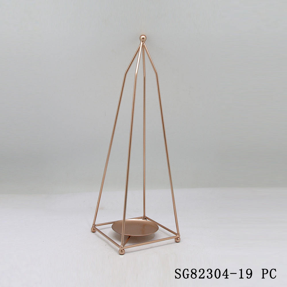 SINO GLORY metal geometric rose gold decorative candle holder