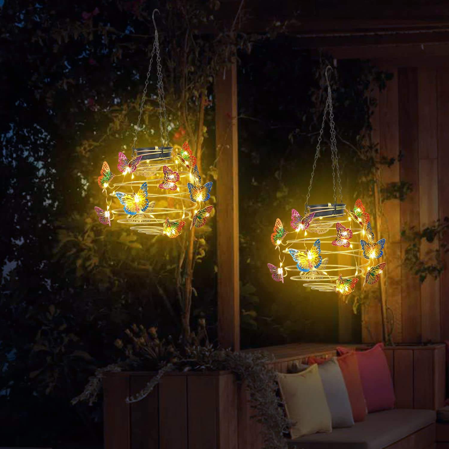Outdoor Solar Hanging Waterproof 60 Led Metal Pineapple Lantern Lights For Garden Patio Yard Lawn Tabletop Decoration