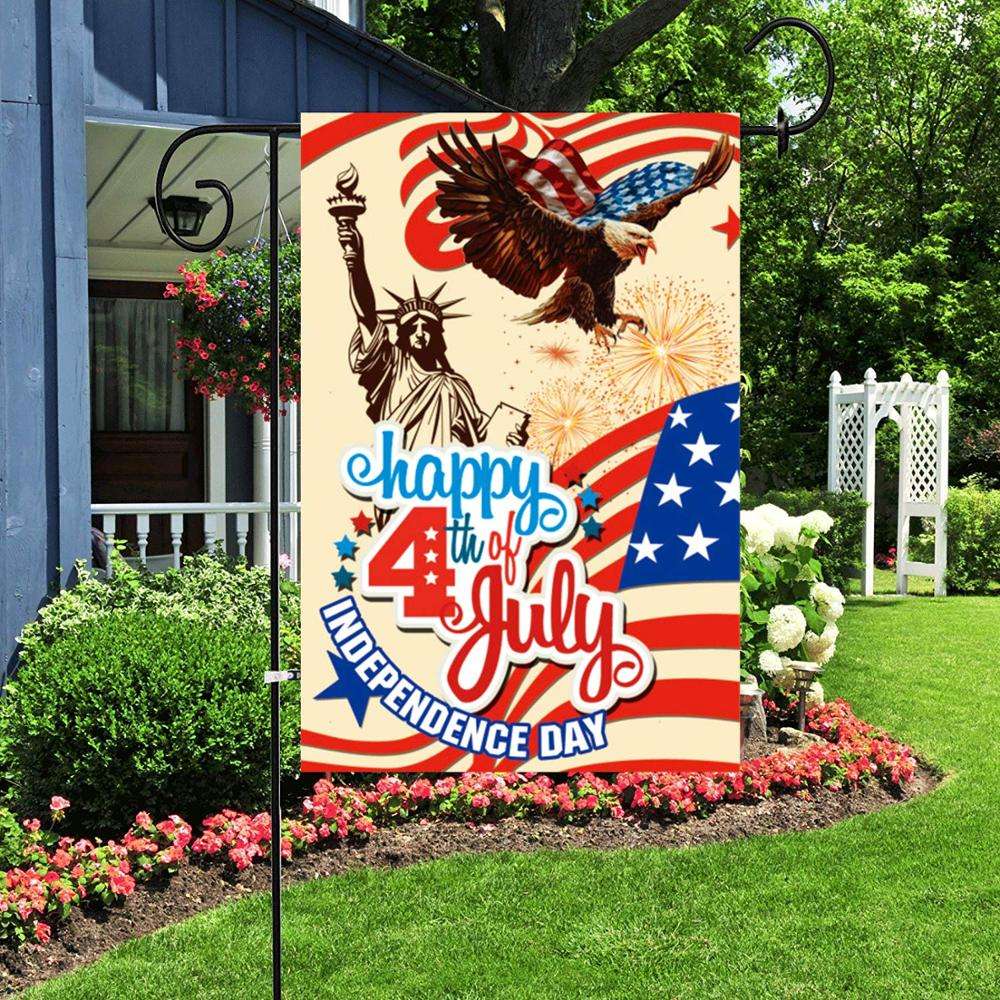 Durable Indoor and Outdoor Home Decoration Jul. 4th Garden Flag Printing Banner Stake