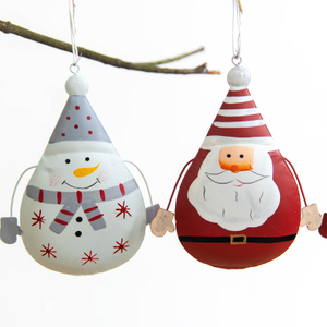 New Design Cute Santa Claus Snowman Elk Iron Art Tree Christmas Decor Small Pendant