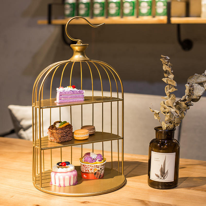 Wrought Iron Dessert Rack Multi-Layer Banquet Dessert Rack Bird Cage Decorating Stand Cake