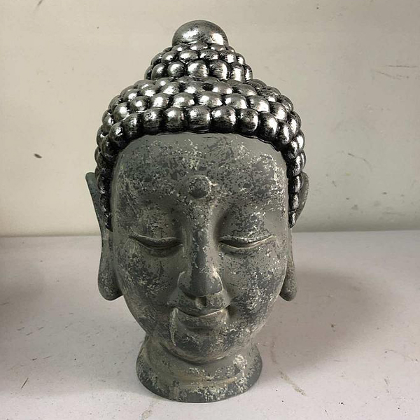 Resin Budda Head Sculpture Cement Effect Home Decorated Flower Pot