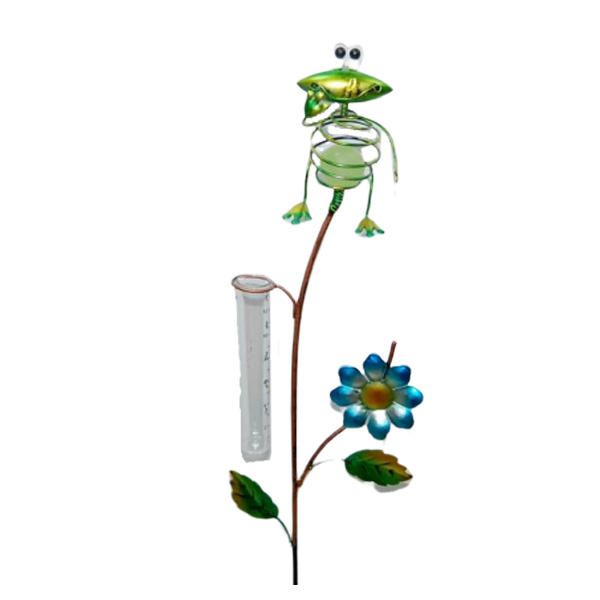 Metal Bird Outdoor Garden Stake Decorative Rain Gauge