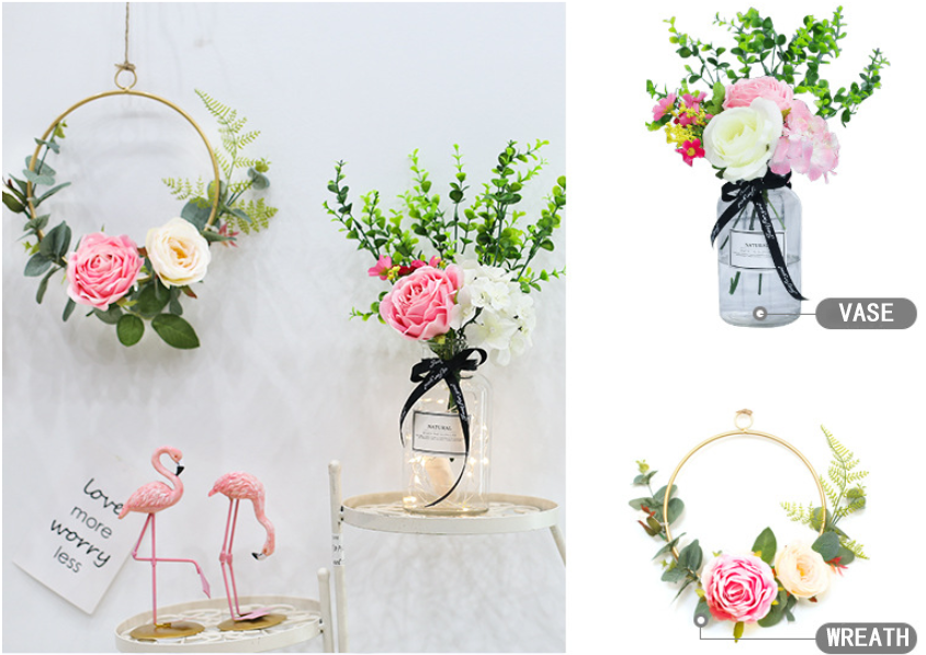 Sinoglory Pack Of 3 Metal Geometric DIY Flower Arrangement Wreath Hanging Decoration Air Plant