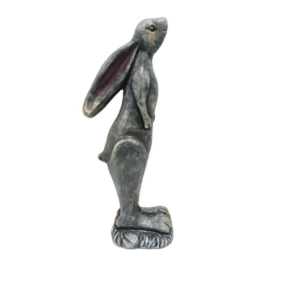 Outdoor Creative Modern Standing Magnesium Oxide Rabbit Statue For Garden Yard Lawn Art Animal Sculpture Ornament