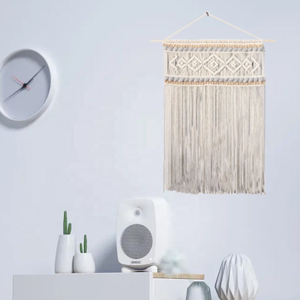 New Creative Home Decor Large Macrame Wall Hanging Embellished Blue Macrame Decor Wall Tapestry