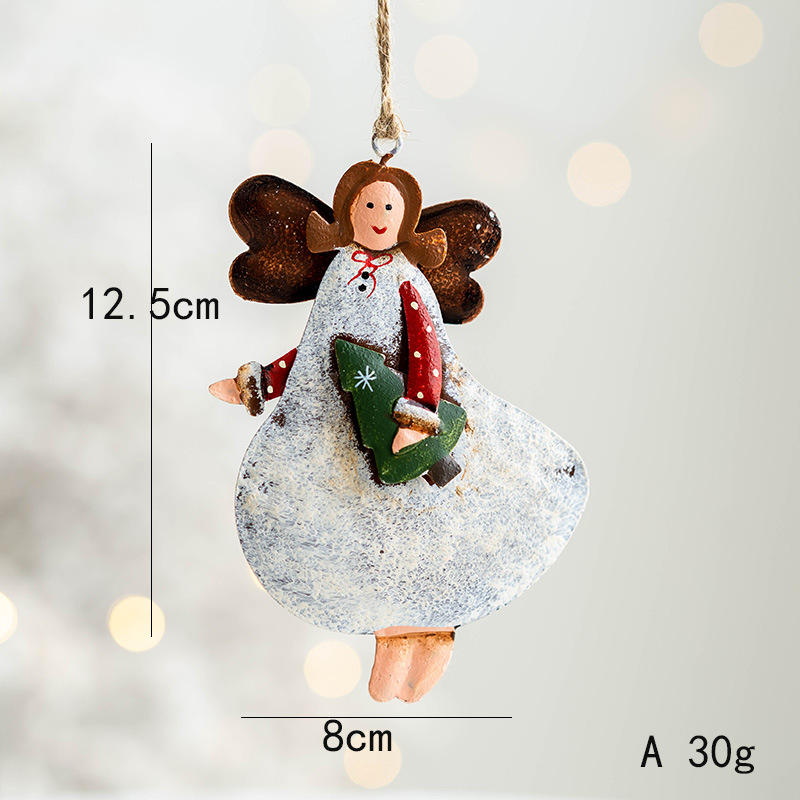 2022 Cross Border Hot Sale American Style Metal Angels Pendant Christmas Tree Ornaments For Holiday Gift Decoration