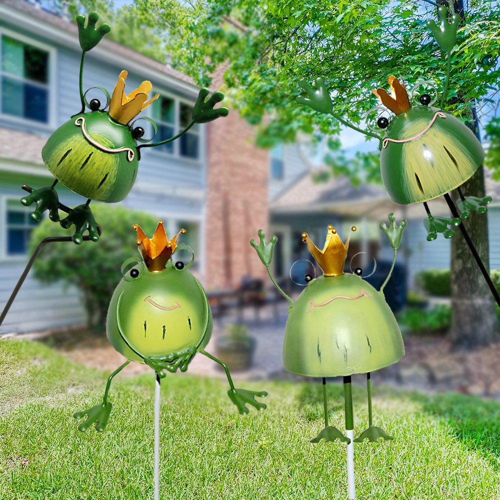 Cute Unique Products Metal Lawn Frog Garden Decor Ornaments For Yard Home