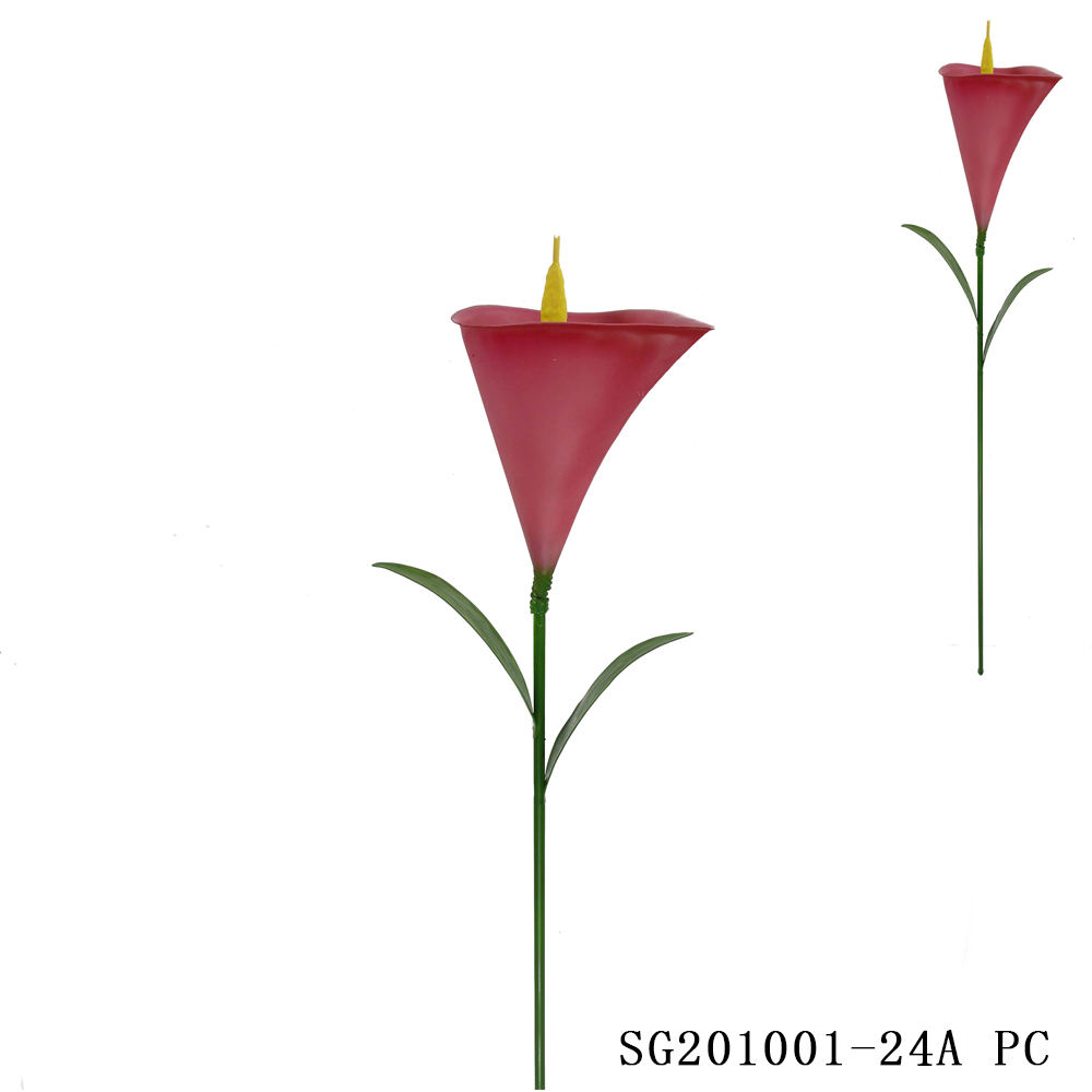 Wholesale Pretty Red Metal Calla lily Floral Garden Art Flower Stake For Outdoor Yard Patio Decor