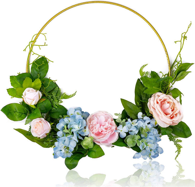 Artificial Flower Hanging Floral Hoop Wreath Set Of 3 Artificial Rose Peoney