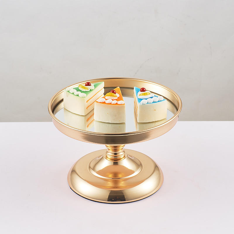 High End Iron Art Metal Gold Cake Stand Tray Supporting Party Snack Dessert Fruit Plate