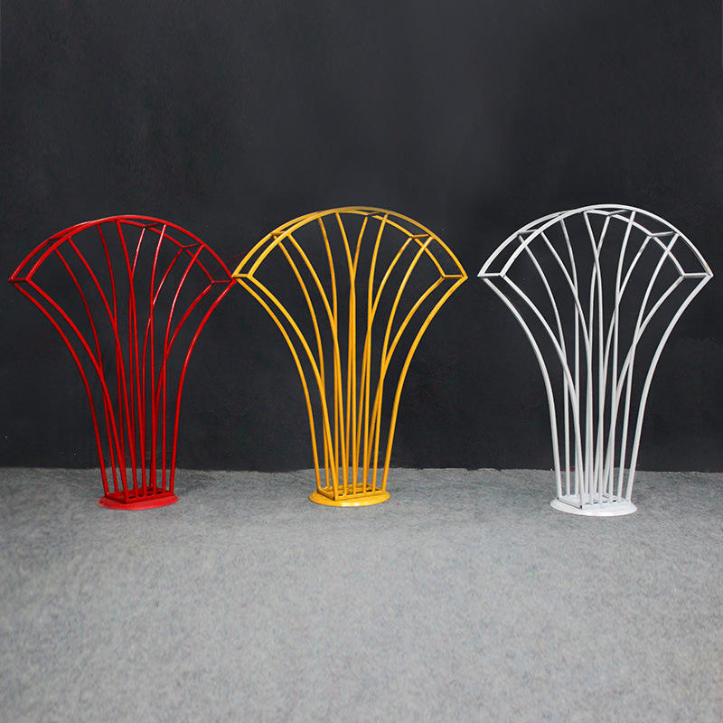 Wedding Wrought Iron Geometric Flower Stand Ornaments Wedding Shelf Column Stand Metal Vase