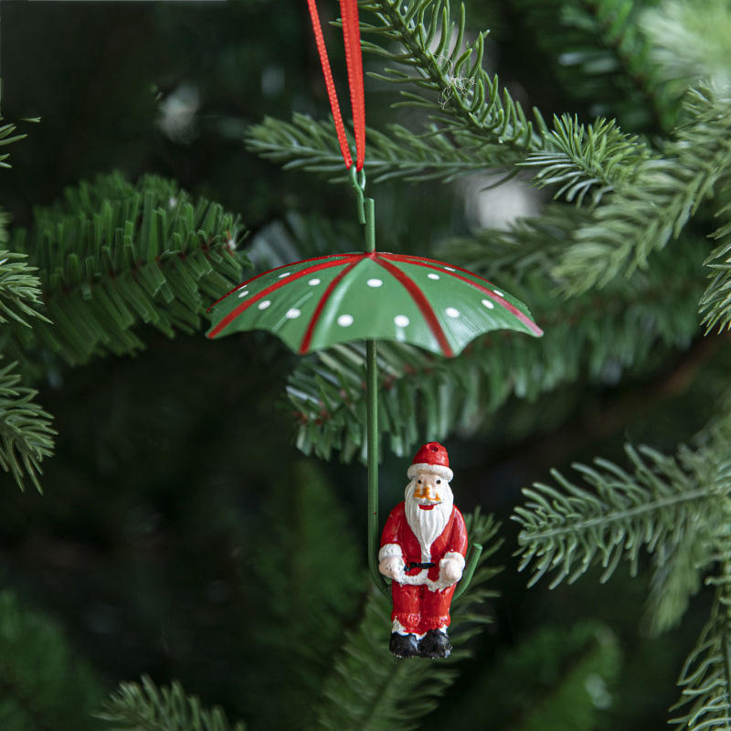2022 Creative Personality Iron Art Christmas Umbrella Hanging For Xmas Gift Holiday Pendant Decorations